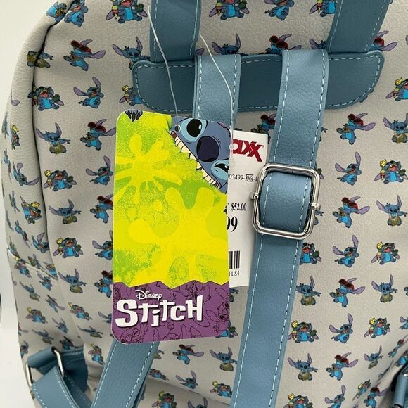 Disney Lilo and Stitch Pattern Mini Backpack, Blue NWT - Picture 4 of 7